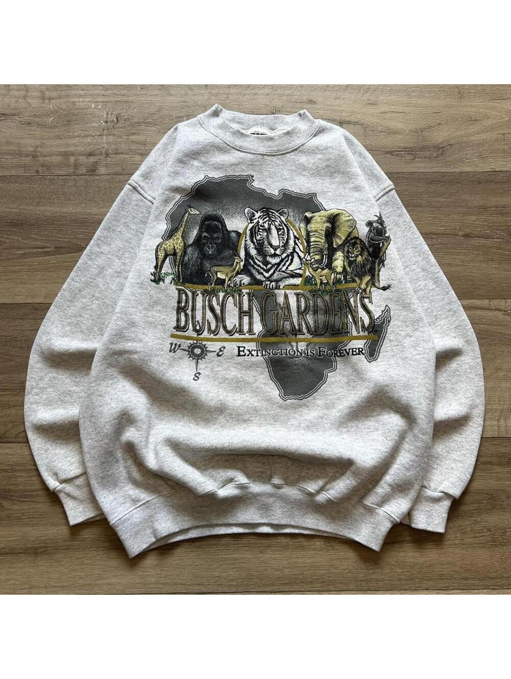 Vintage 90s Busch Gardens grey crewneck sweatshirt Size M